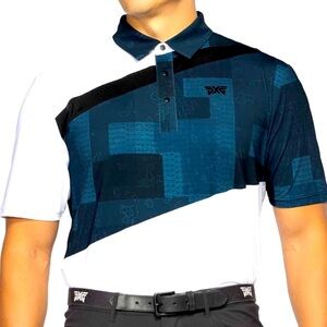 PXG Polo Comfort Fit Golf Shirt XL Blue Performance Golf Tennis Athletic Preppy